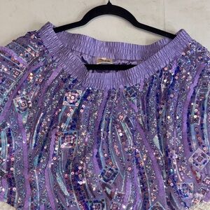 #21 Sequin Embellished Purple Skirt